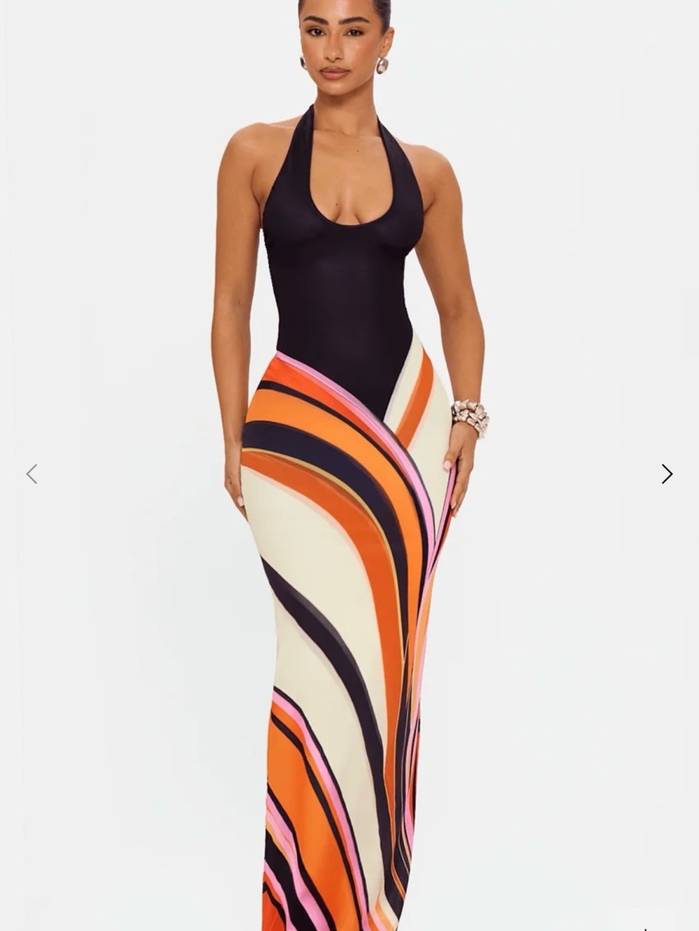 Murci ISOLA Swirl mesh maxi dress
